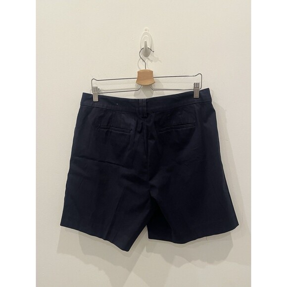 TALBOTS navy chino shorts with side buttons size 14 Womens Casual Nautical - Picture 2 of 7